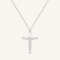 Collier Crucifix en finition Argent - Croix Catholique