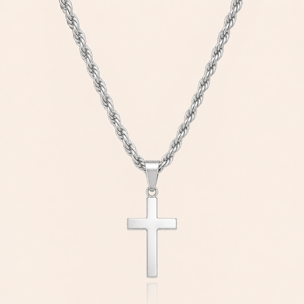 Collier Croix Chrétienne Argent - Pendentif Croix Lisse