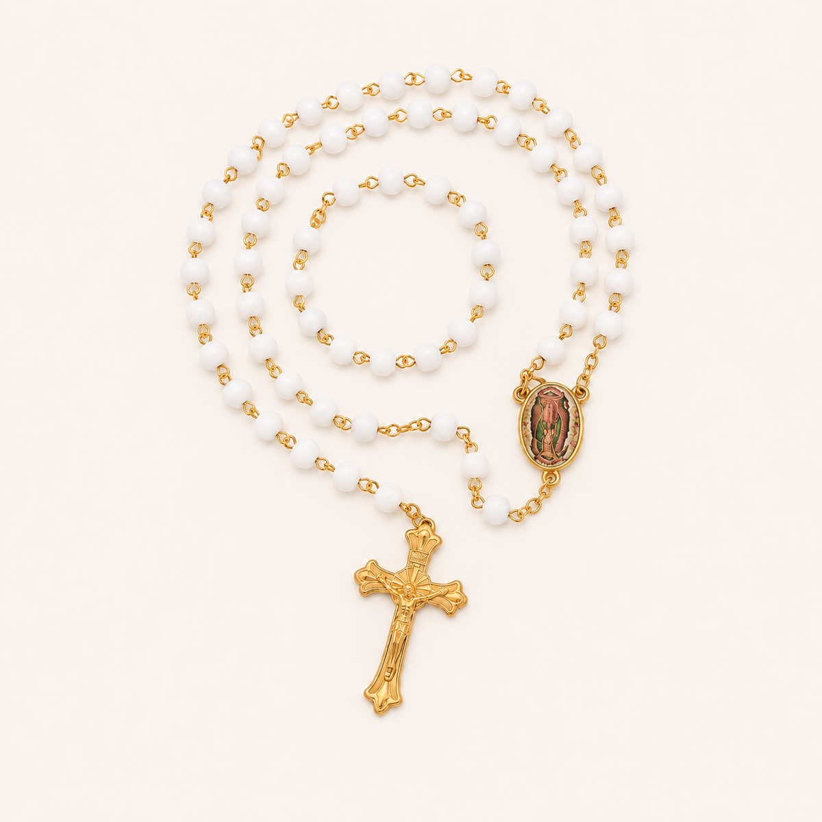 Chapelet chrétien Notre-Dame de Guadalupe avec crucifix