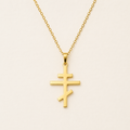 Collier Croix Orthodoxe Russe dorée