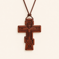 Collier Croix orthodoxe en Bois avec crucifix