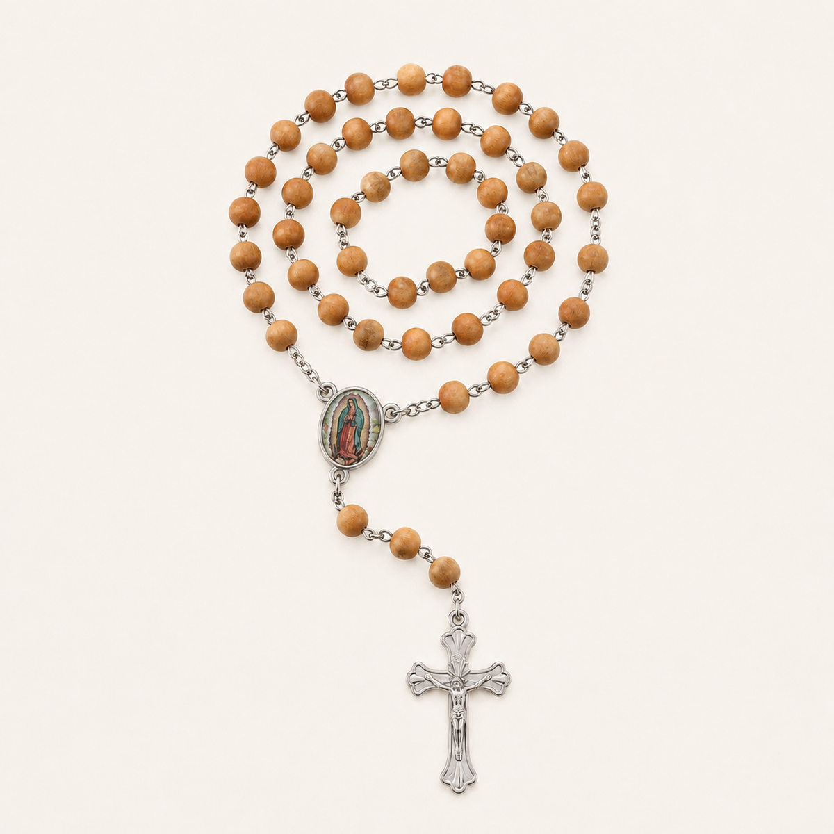 Chapelet chrétien Notre-Dame de Guadalupe avec crucifix