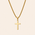 Collier Croix Chrétienne Dorée - Pendentif Croix Lisse