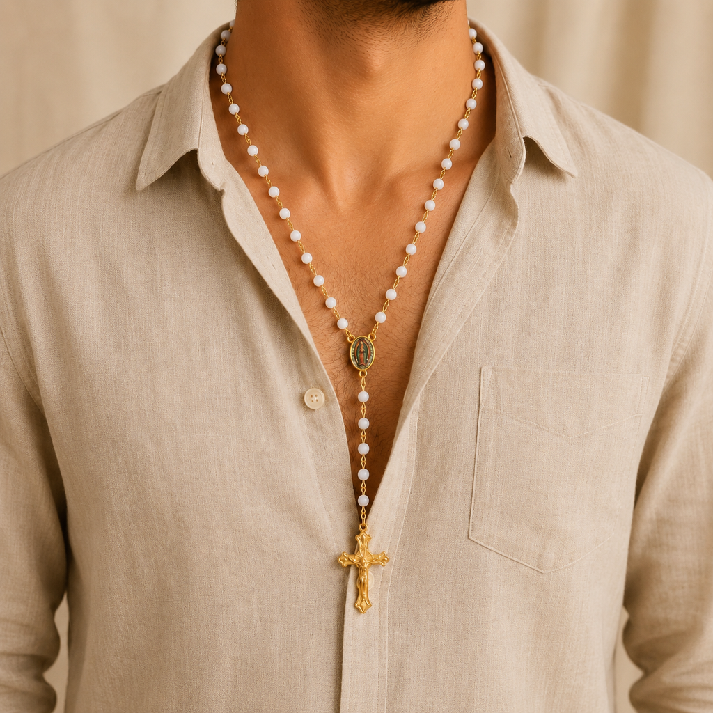 Chapelet chrétien Notre-Dame de Guadalupe avec crucifix